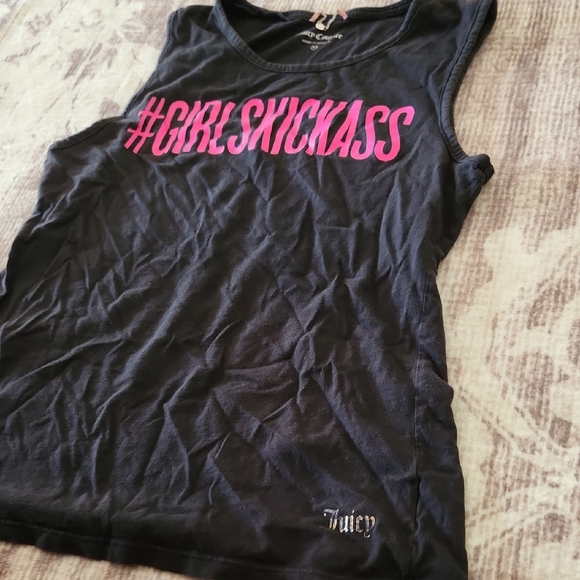 Juicy Couture Black Sleeveless Top with Pink Hashtag Graphic - Picture 5 of 8